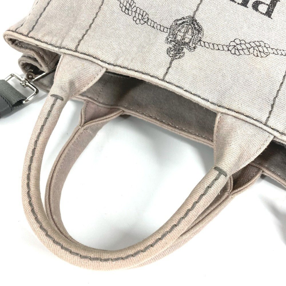 PRADA Canapa Logo 2-Way Bag, Shoulder Crossbody Tote Handbag, Canvas, Women's... - Picture 8 of 16